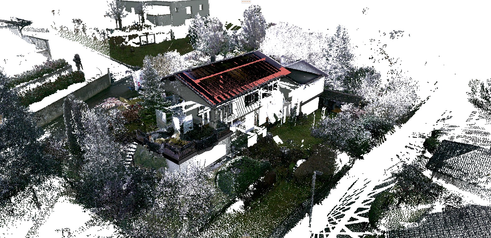 Punktwolke von Gebäudeaufnahmen