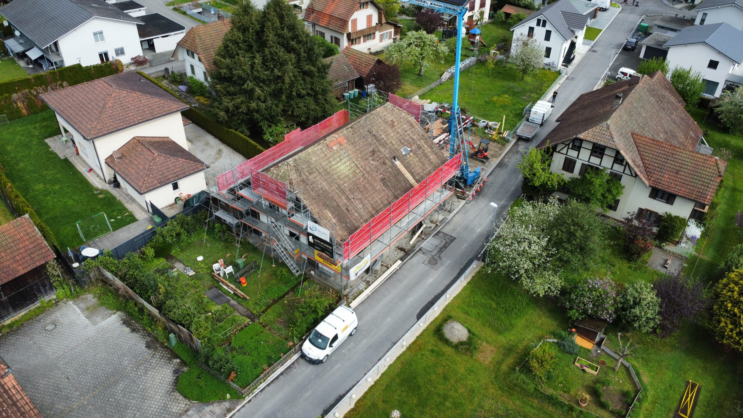 Drohnenaufnahme Gerüst