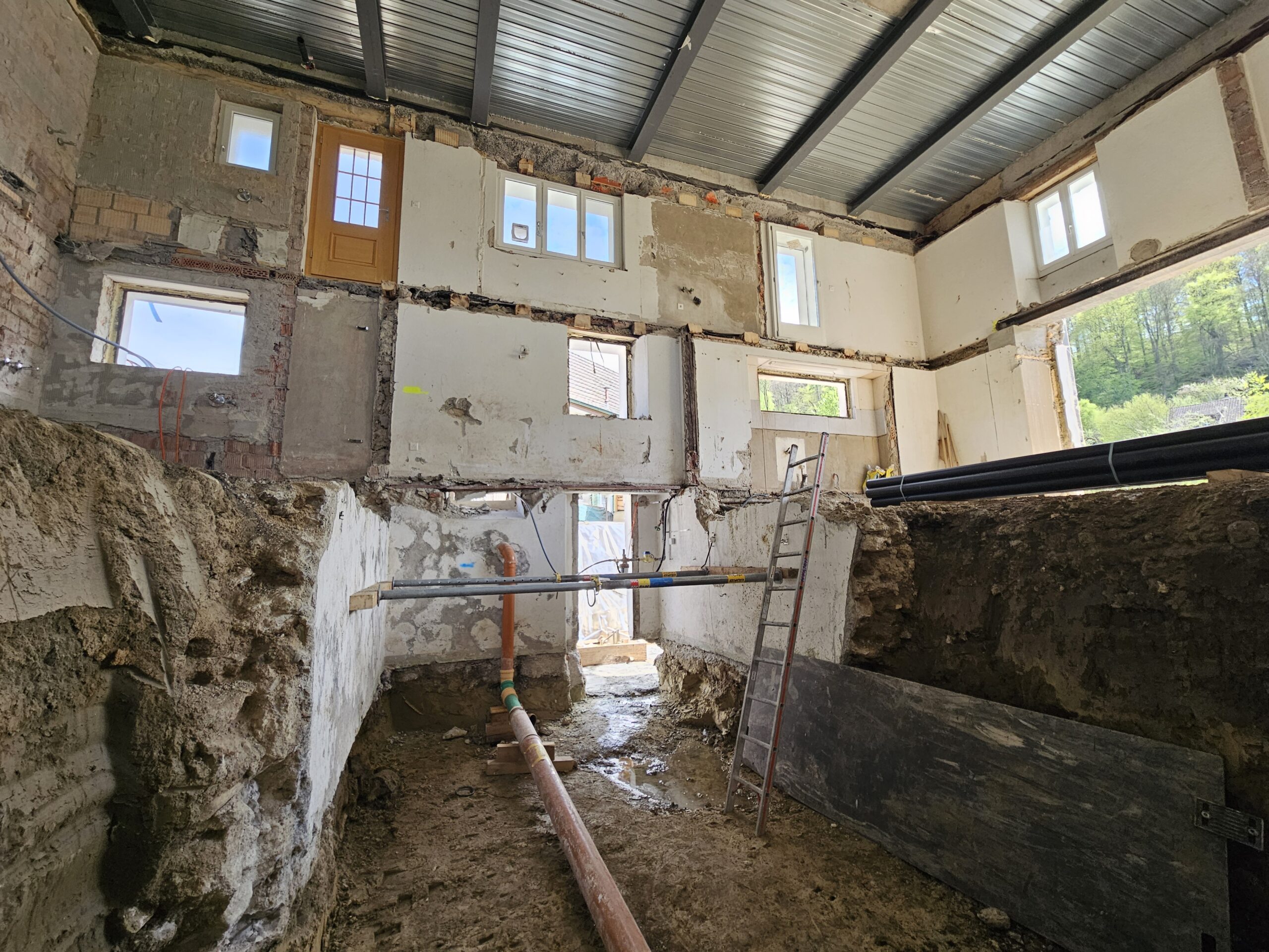 Aushub im Untergeschoss